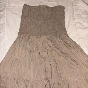 Michael Kors Tan Strapless Maxi Dress